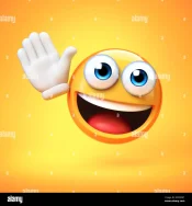 emoji-waving-with-one-hand-isolated-on-yellow-background-good-bye-emoticon-3d-rendering-2CFPKW1.webp